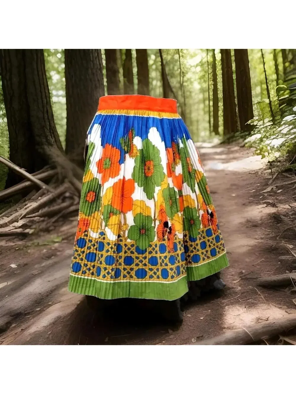 1970s Apron Psychedelic Colors Butterflies Vibrant Colors Lowenstein Deadstock
